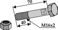 Schraube mit Sicherungsmutter - M16 x 2 - 10.9